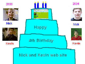 Nick and Kevin web site's 4th Birthday Cake